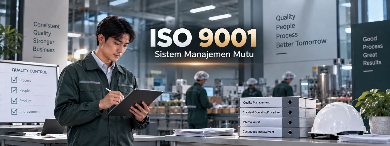 Ilustrasi ISO 9001 — Sistem Manajemen Mutu